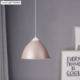 1-Light Industrial Dome Pendant Light In Frosted Green/Yellow For Dining Room - Aluminum Ceiling