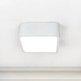 10’/14’ Wide Metal Square Flush Mount Led Ceiling Light In White/Black With Modern Design And