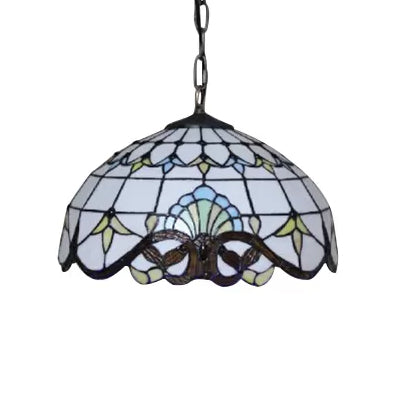 Adjustable 2-Light Hanging Lamp With Victorian Style Dome Shade - 16’ W For Living Room