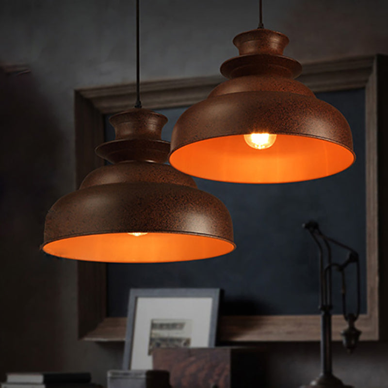 Vintage Double Bubble Pendant Light - Stylish Bronze Metal Ceiling (Indoor)