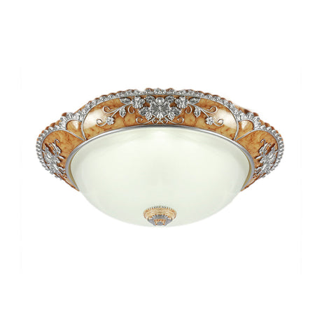 Minimalist Resin Ceiling Fixture With 2 Heads - Flush Mount Lighting For Bedroom