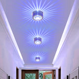 Simplicity Chrome Rgb Led Ceiling Flush Mount Lamp With Round Aluminum Shade
