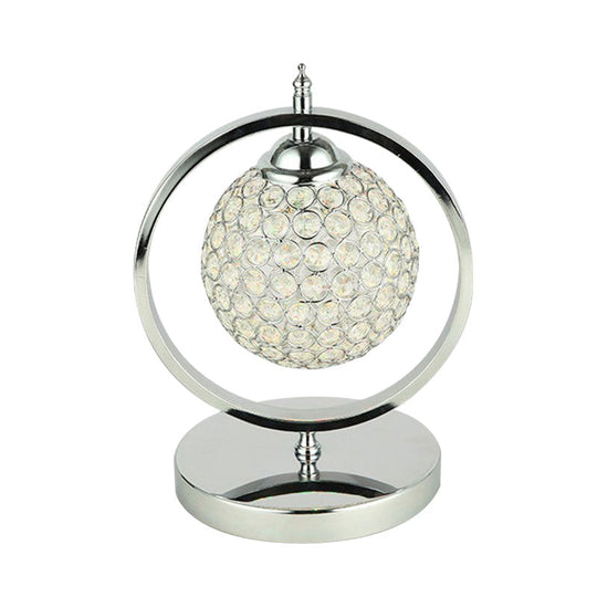 Minimalist Chrome Crystal Led Study Room Night Table Lamp