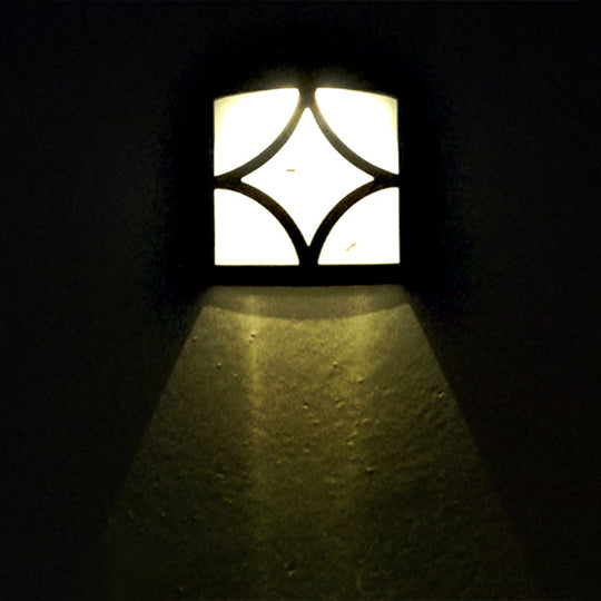 Retro Semi-Cylinder Flush Wall Sconce With Rhombus/Rectangle/Trellis Cage - Black