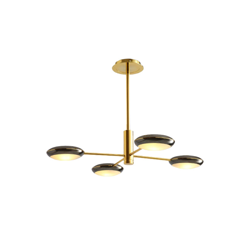 Modern Starburst Chandelier With Black/Silver Drum Shade - 3/4/5 Heads Ceiling Light For Living Room