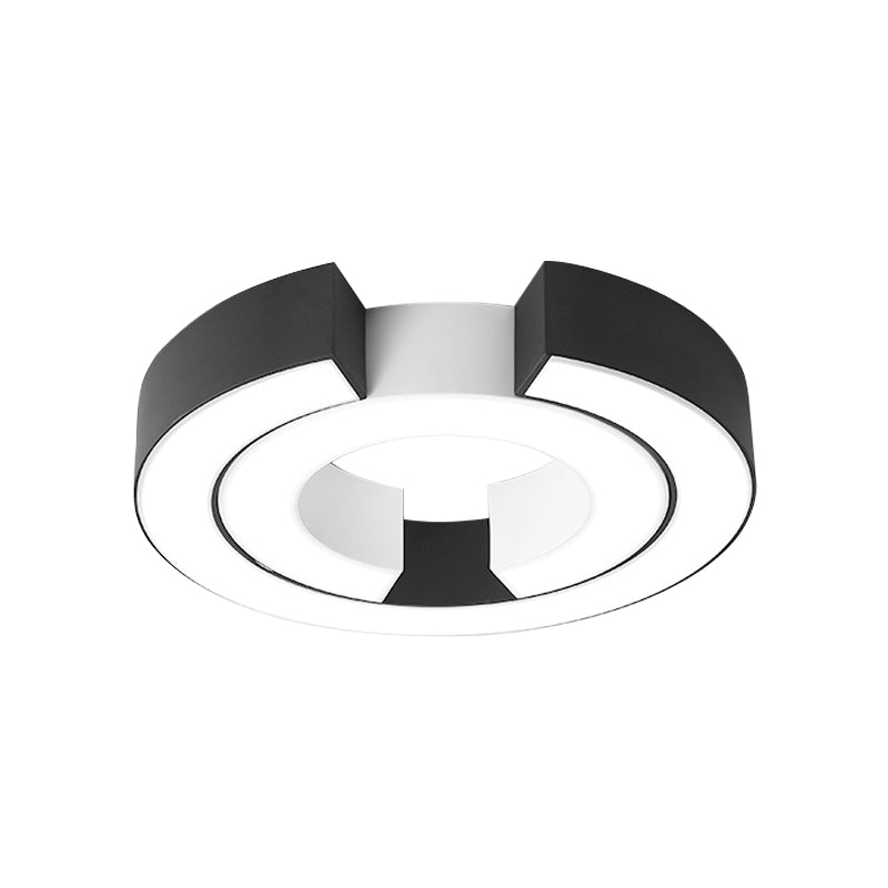 Sleek Black Double C Shaped Led Ceiling Mount Light Fixture For Office In Warm/White