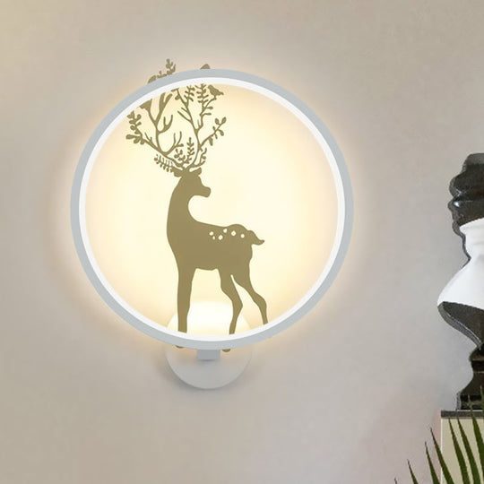 Nordic Led Gold Deer Wall Lamp With Glowing Hook - Stylish Aluminum Mural Light Fixture