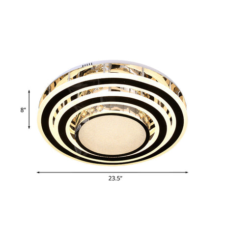 Clear Glass Stainless Steel Flushmount Led Ceiling Light