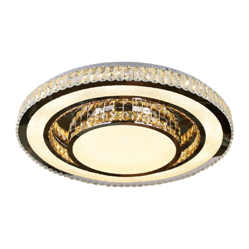 Minimalist Crystal Flush Mount Spotlight With Rounded Nickel Finish