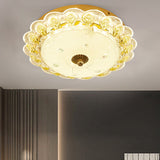 Gold Flush Mount Led Crystal Ceiling Light / B