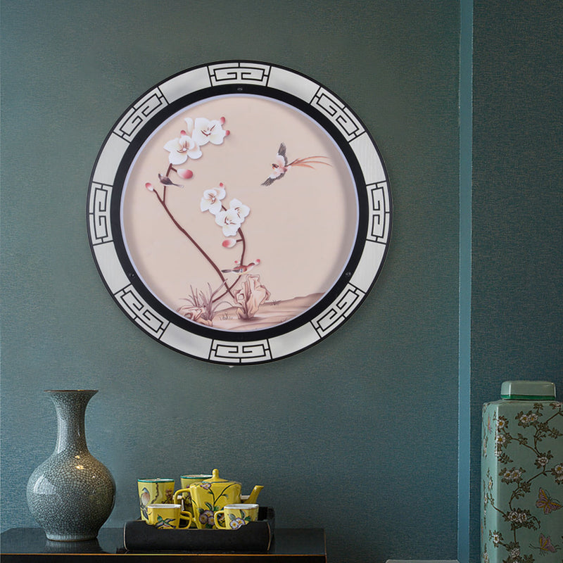 Spring Blossom Pink Sconce Mural Lamp: Retro Led Wall Light For Guest Room