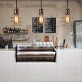 Globe Pendant Light With Industrial Brass Finish - 1 Bulb Kitchen Hanging Lamp Incl. Wire Frame