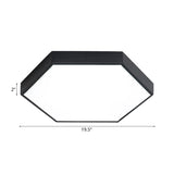 Modern Led Flush Mount With Metal Shade - Hexagon Design In Gray/Yellow/Blue White/Warm Light