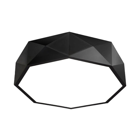 Modern Led Metal Flush Mount Lighting With Concave/Convex Shape - White/Black Ceiling 16/19.5/23.5