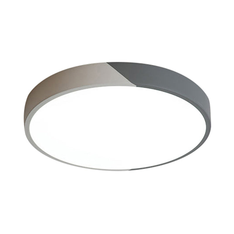 Round Flush Mount Led Ceiling Lamp In Macaron Acrylic And Metal - Available 3 Sizes Color Options