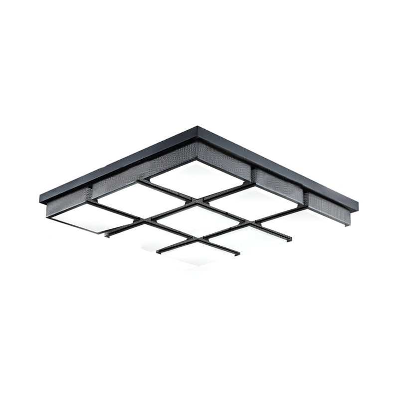 Modern Flush Mount Light With Acrylic Panels - Black/White 6/9 Lights Warm/White Living Room