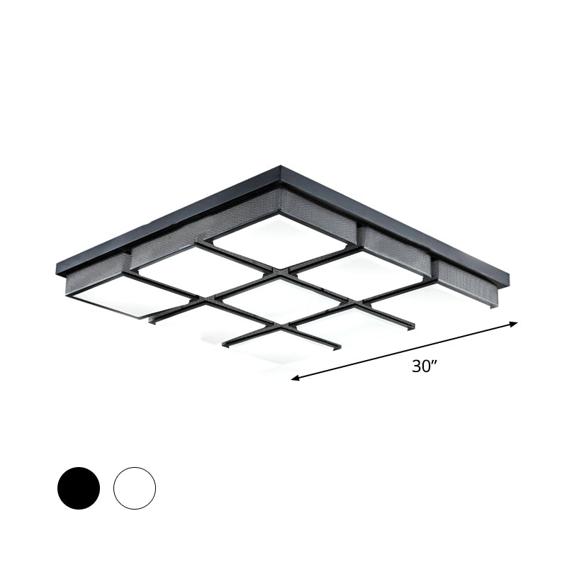 Modern Flush Mount Light With Acrylic Panels - Black/White 6/9 Lights Warm/White Living Room