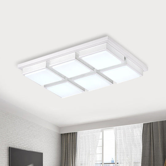 Modern Flush Mount Light With Acrylic Panels - Black/White 6/9 Lights Warm/White Living Room