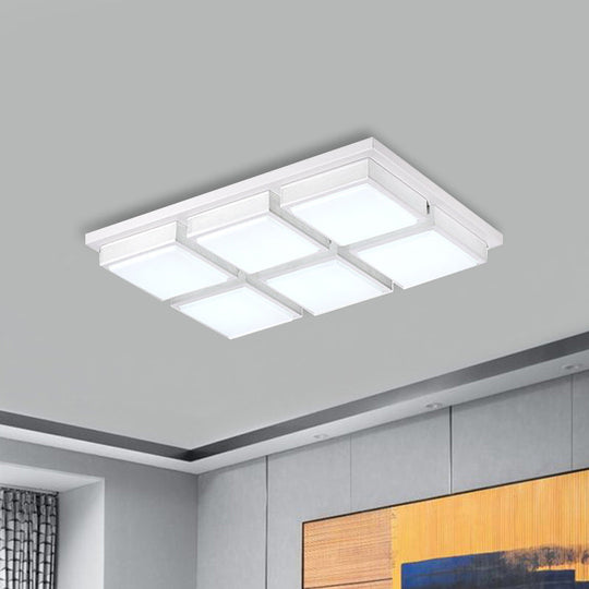 Modern Flush Mount Light With Acrylic Panels - Black/White 6/9 Lights Warm/White Living Room