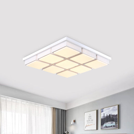 Modern Flush Mount Light With Acrylic Panels - Black/White 6/9 Lights Warm/White Living Room