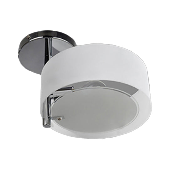 Semi Flush Ceiling Light Fixture - Stunning Drum Acrylic Shade 1/2/3 Lights Modern Silver Design