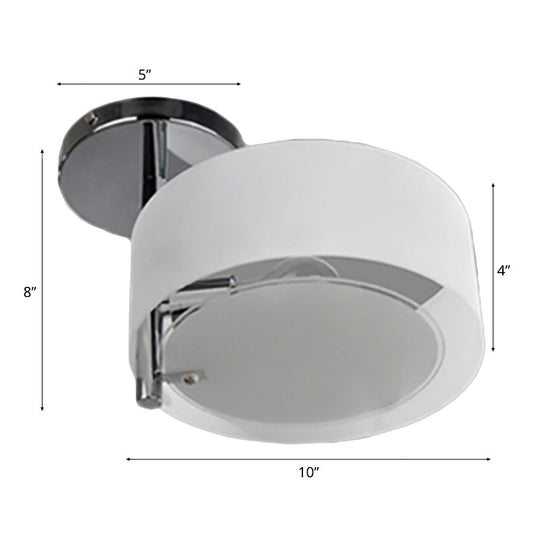 Semi Flush Ceiling Light Fixture - Stunning Drum Acrylic Shade 1/2/3 Lights Modern Silver Design