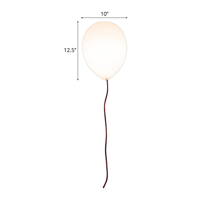 Contemporary White Balloon Shade Flush Mount Light With Opal Glass Ceiling Fixture - 8/10 W 1 Head