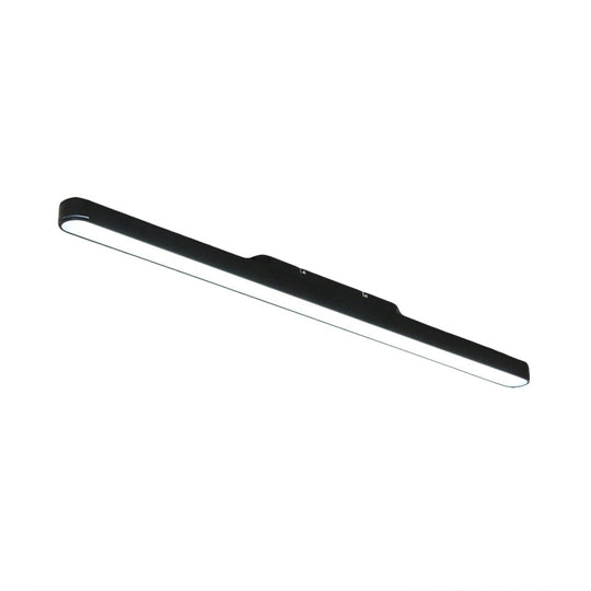 Modern Black/Silver Oval Led Flush Light For Office - 23.5’/35.5’/47’ Wide