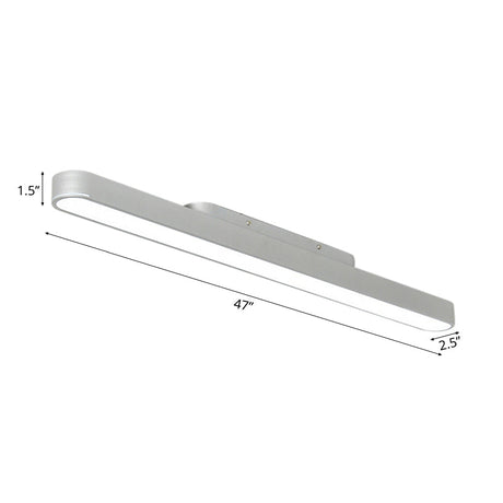 Modern Black/Silver Oval Led Flush Light For Office - 23.5’/35.5’/47’ Wide