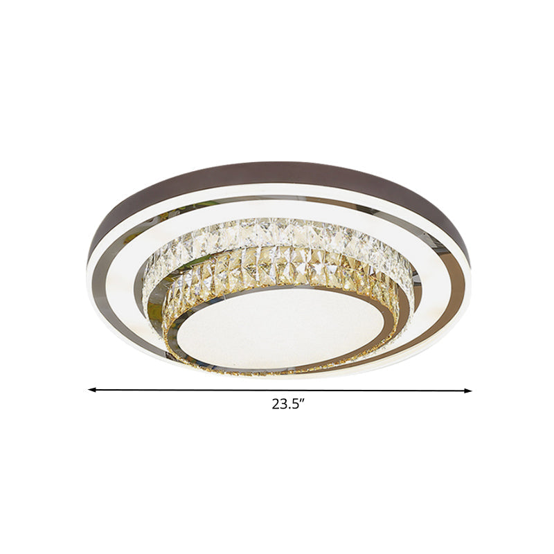 Contemporary Crystal Led Flush Ceiling Light