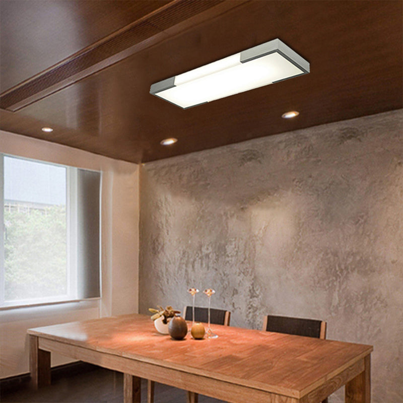 Sleek Simplicity Rectangular Flush Mount Lamp - 8/15 Wide Metal 24.5/35.5 Long Led Cloakroom Light