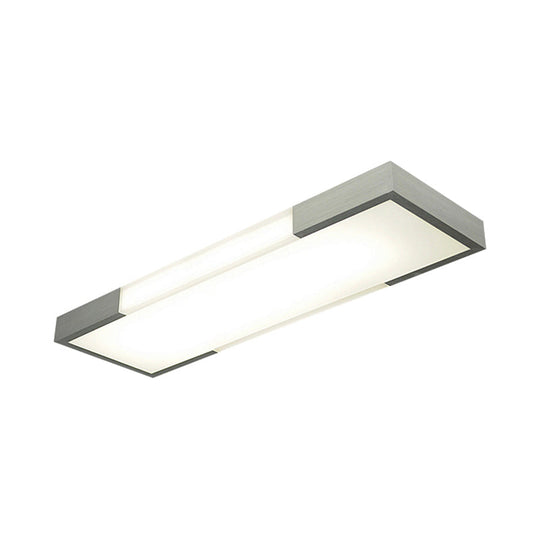 Sleek Simplicity Rectangular Flush Mount Lamp - 8’/15’ Wide Metal 24.5’/35.5’ Long Led
