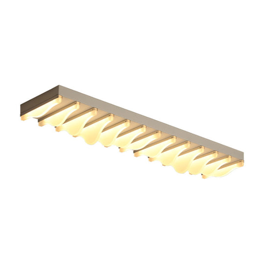 Modern Led Rectangular Ceiling Flush Light Fixture - 16/23.5/31.5 Wide White Flushmount Warm/White