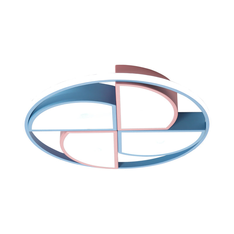 Blue And Pink Pinwheel Flush Light - Kids’ Led Ceiling Mount Forchild Room