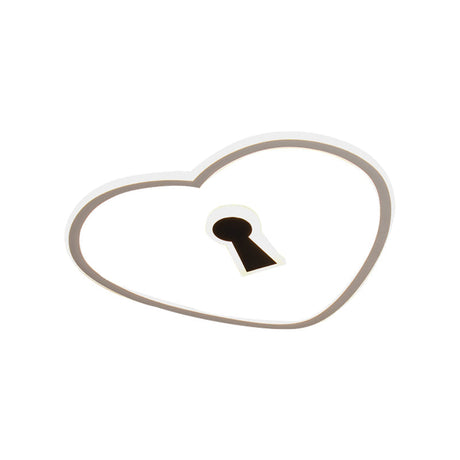 Minimalist Loving Heart Ultrathin Led Ceiling Light - Pink/White