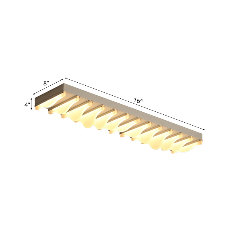 Modern Led Rectangular Ceiling Flush Light Fixture - 16/23.5/31.5 Wide White Flushmount Warm/White