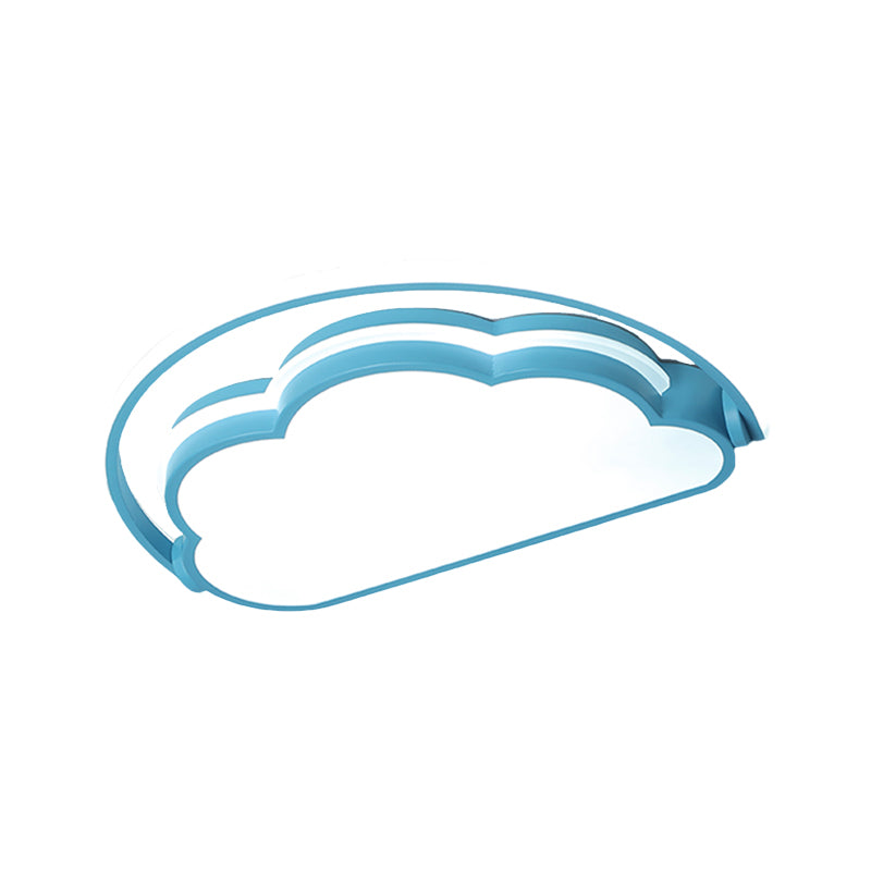 Cartoon Led Flush Mount Ceiling Light For Kids Bedrooms - Available In Pink White And Blue