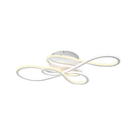 31.5’/39’ Modern Acrylic Led Semi - Flush Ceiling Light - Twisted Design Warm/White For Living Room