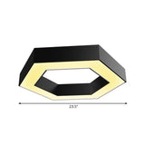 Honeycomb Flush Mount Modern Metal Led Light - Office Lighting In White/Warm Glow