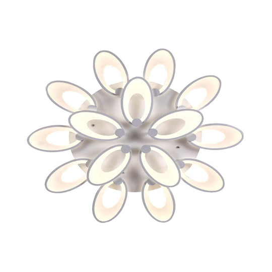 Modern Led Flush Mount Light For Dining Room With Acrylic Shade - 4/6/9 Lights Warm/White/Natural