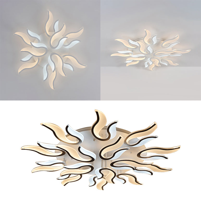 Modern Blossoming Led Flush Mount Light: 3/6/9 - Light Acrylic Ceiling Fixture - Warm/White/Natural