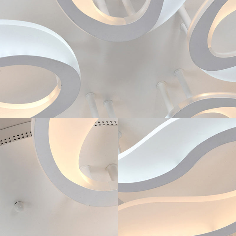 Modern Blossoming Led Flush Mount Light: 3/6/9 - Light Acrylic Ceiling Fixture - Warm/White/Natural