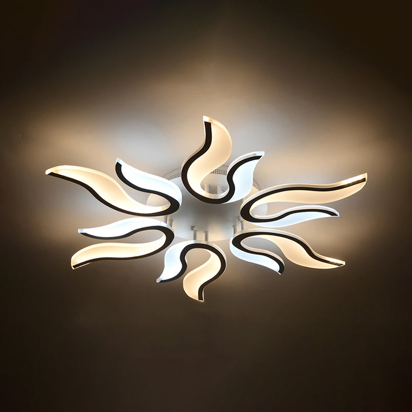 Modern Blossoming Led Flush Mount Light: 3/6/9 - Light Acrylic Ceiling Fixture - Warm/White/Natural