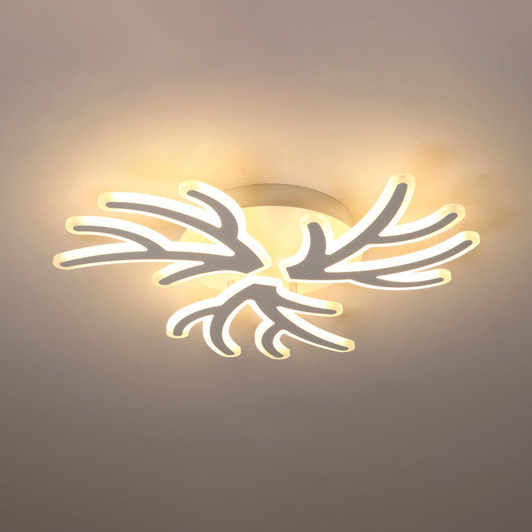 Contemporary Coral Flush Ceiling Light: Acrylic Flushmount With Led Lights In Warm/White/Natural 3