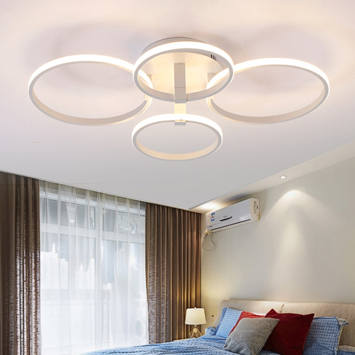 Acrylic Led Semi Flush Mount Ceiling Light In Warm/White With Simple Design - Available 4/6/8