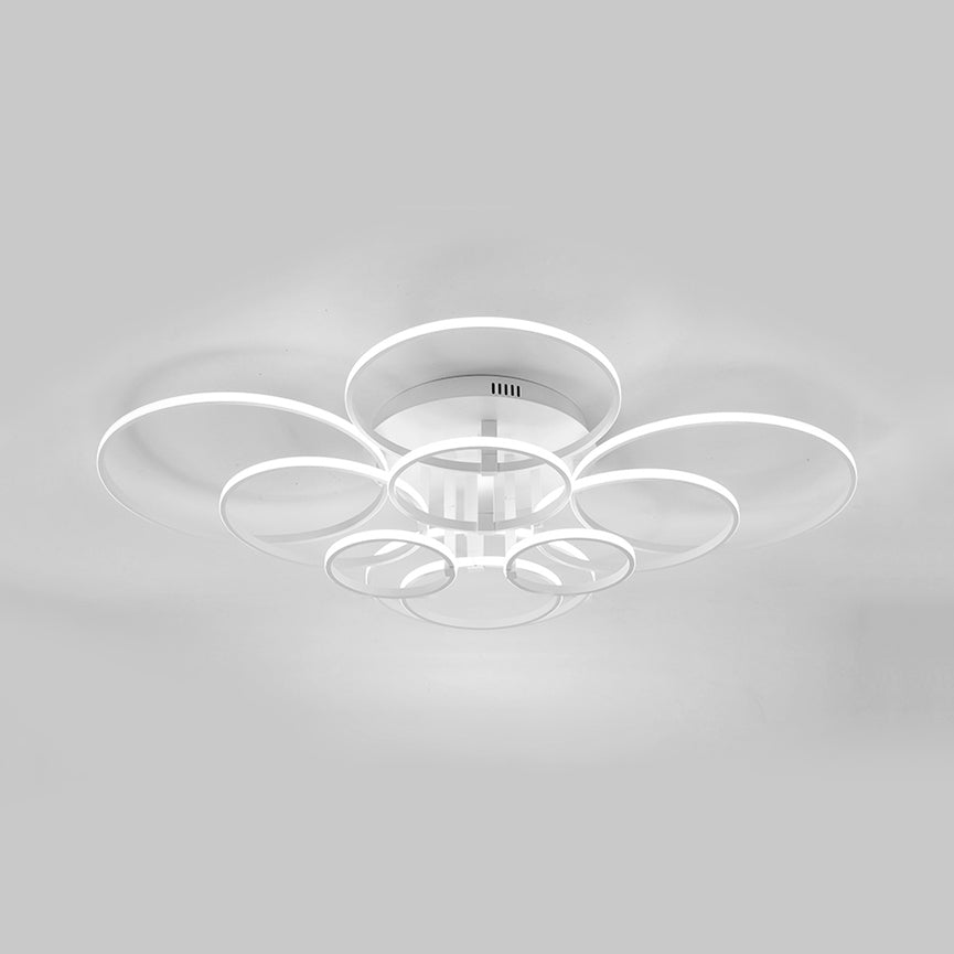 Acrylic Led Semi Flush Mount Ceiling Light In Warm/White With Simple Design - Available 4/6/8