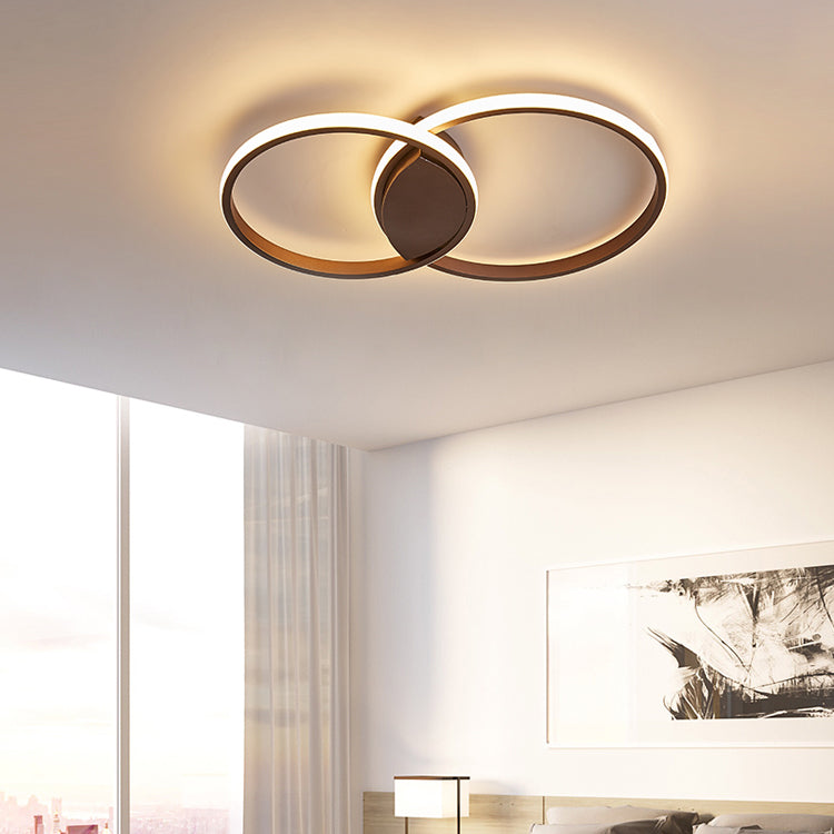 Double Ring Led Bedroom Ceiling Light In Warm/White/Natural: 3 Sizes Available Brown / 19 Natural