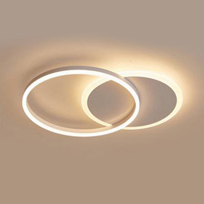 Modern Acrylic Led Flush Ceiling Light With Halo-Like Ring - White 2/3/5 Lights 2 / Warm