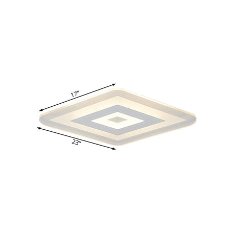 Sleek 23/31/47 Thin Acrylic Flush Mount Led Ceiling Lamp In Warm/White Light - White