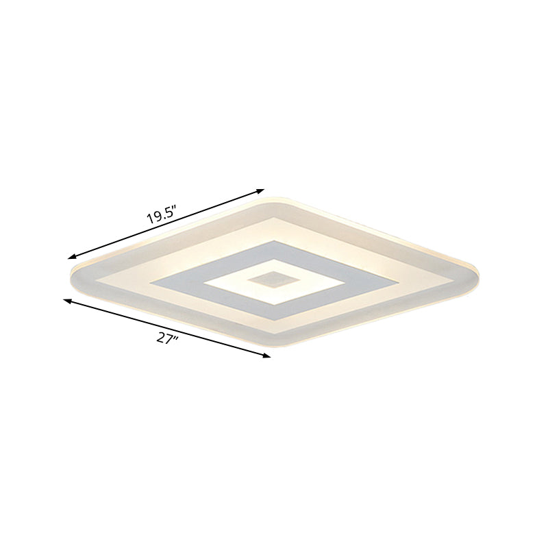 Sleek 23’/31’/47’ Thin Acrylic Flush Mount Led Ceiling Lamp In Warm/White Light - White